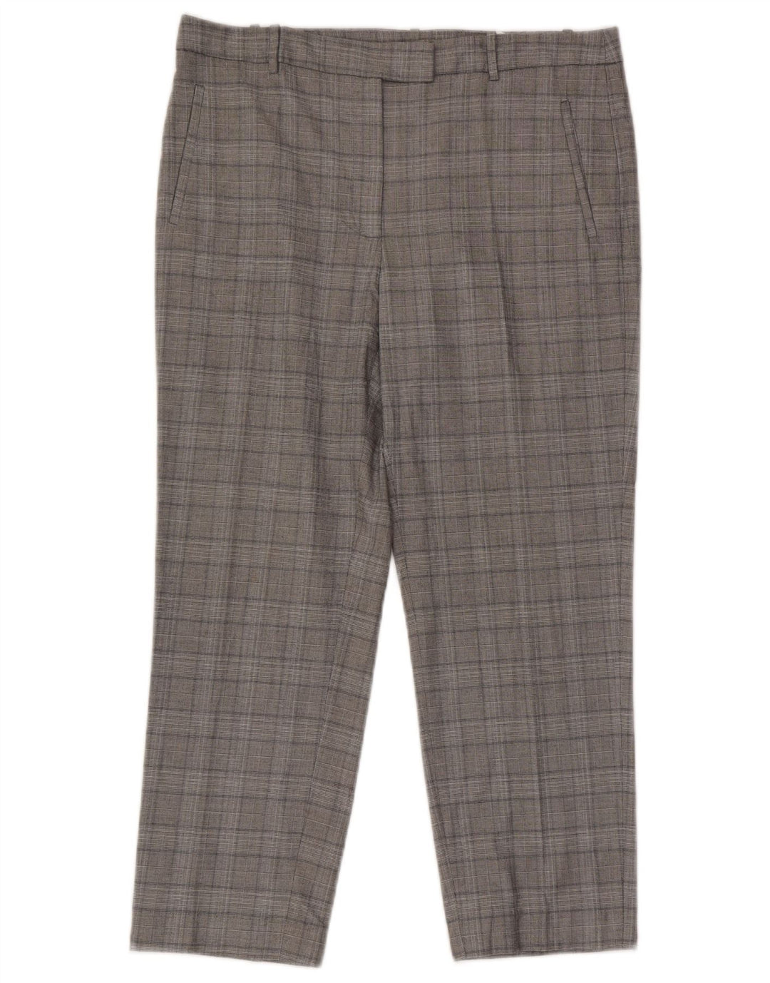 Damskie spodnie garniturowe Zara, duże, W30 L25, w szara krata, wiskoza