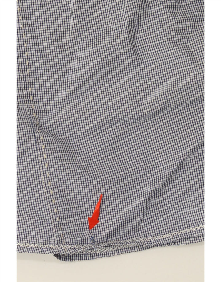 Męska koszula wojskowa SCOTCH & SODA z krótkim rękawem, duża, niebieska bawełniana kratka