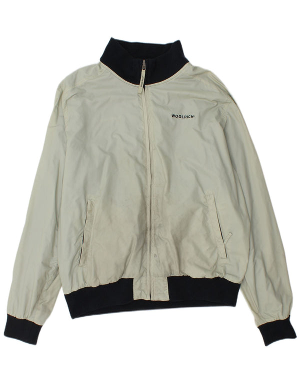 Męska dwustronna kurtka Woolrich UK 42 XL złamanego białego nylonu