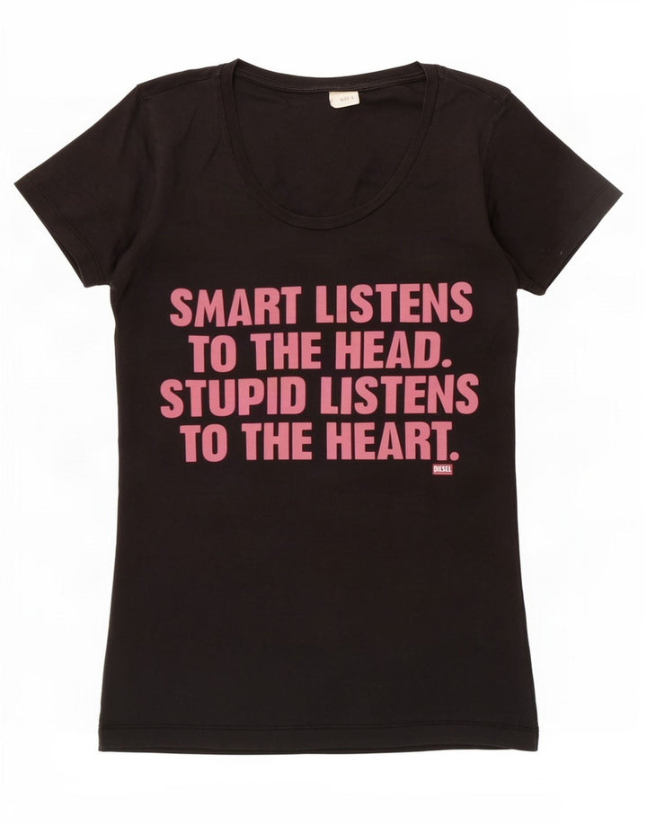 Damska koszulka z grafiką Diesel Top UK 8 Small Black