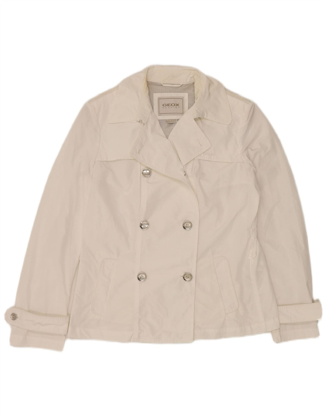 Płaszcz damski Geox Respira Pea UK 14, duży, biały, poliester