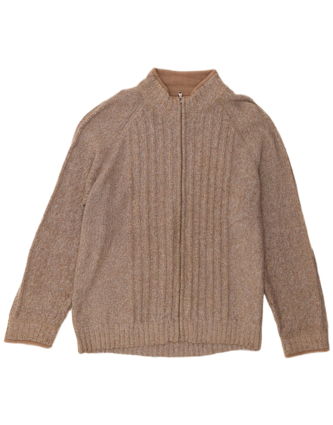 Marks & Spencer Męski sweter rozpinany XL, brązowa wełna
