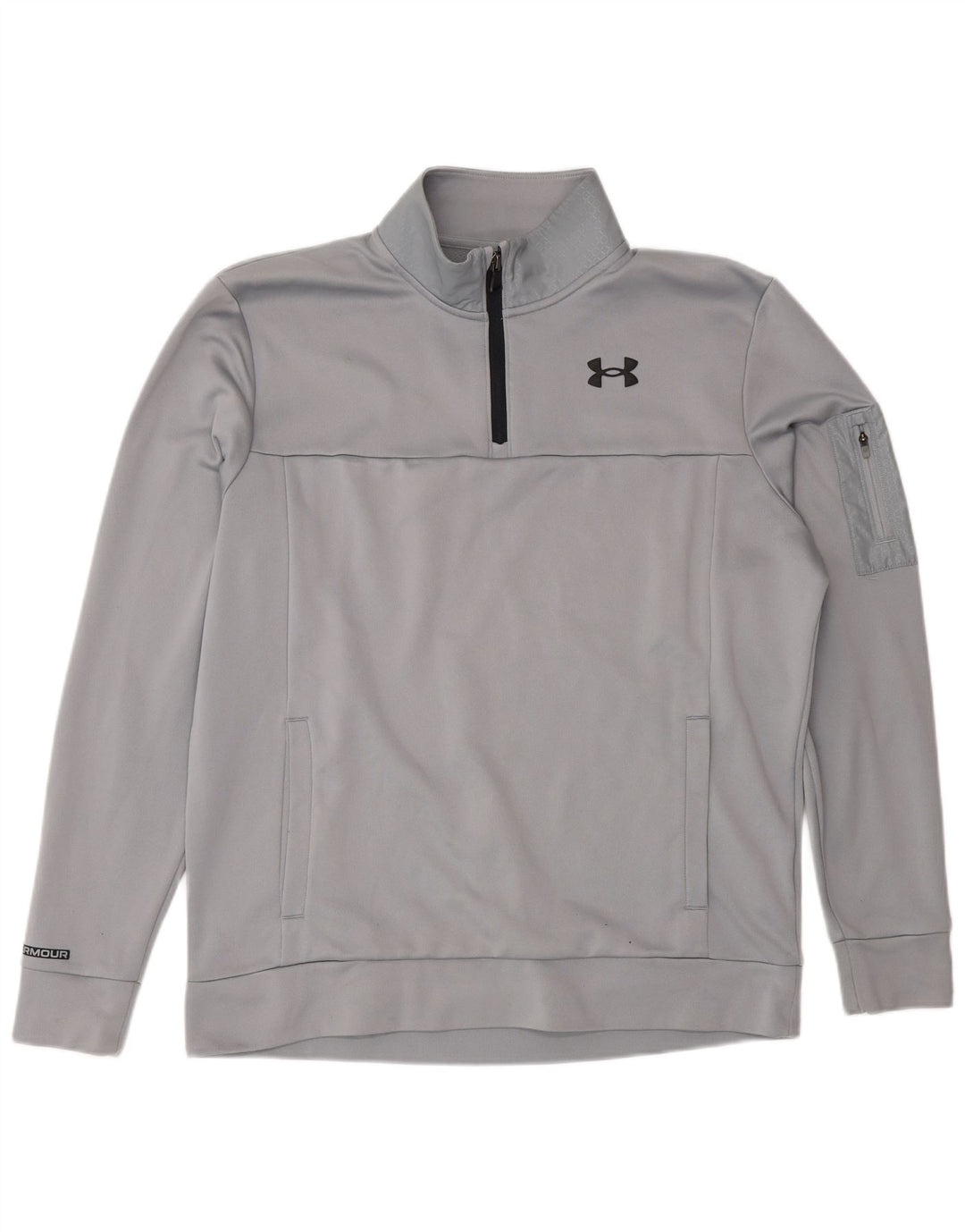Męski sweter z zamkiem błyskawicznym Under Armour, średnioszary, poliestrowy