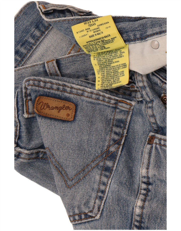 Męskie jeansy Wrangler Texas Straight W33 L34 Niebieskie, bawełniane