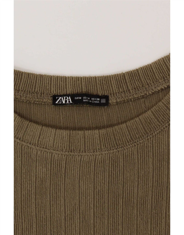 Damski top z długim rękawem Zara UK 14, średni khaki