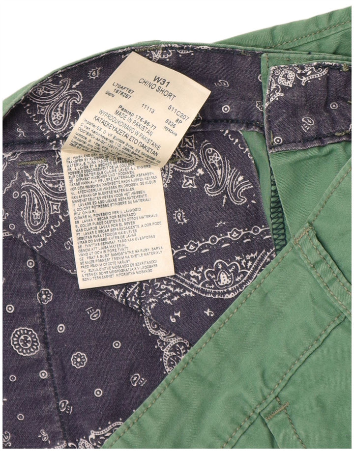 Męskie spodenki Chino Lee W31 Średniozielony, bawełniany