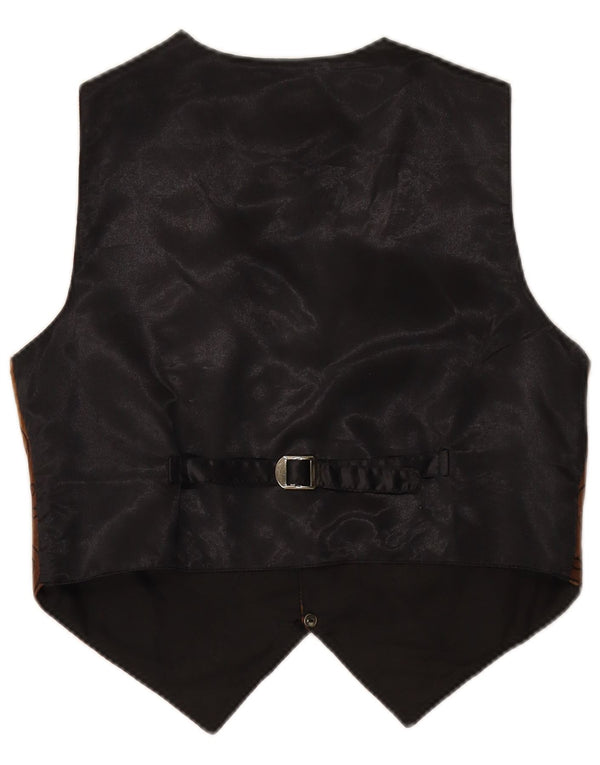 Męska zamszowa kamizelka VINTAGE, mała, brązowa skóra Paisley