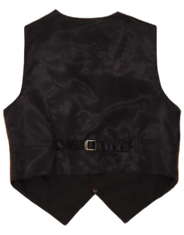 Męska zamszowa kamizelka VINTAGE, mała, brązowa skóra Paisley