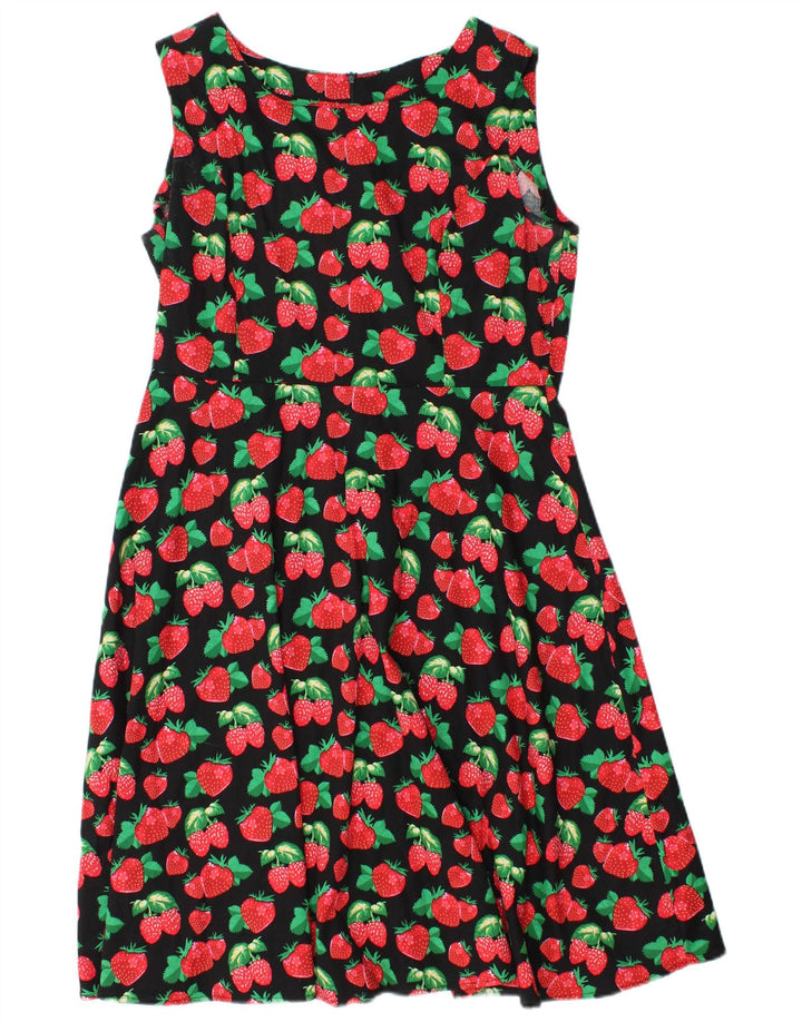 ZAFUL Damska graficzna sukienka o linii A bez rękawów UK 14 Średnia czarna