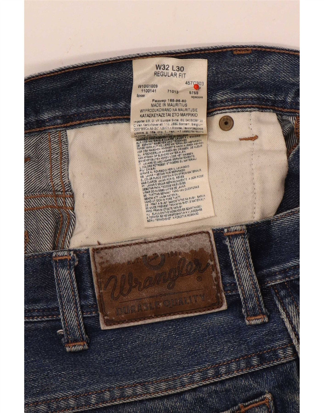 Męskie jeansy Wrangler o regularnym kroju W32 L27, niebieska bawełna