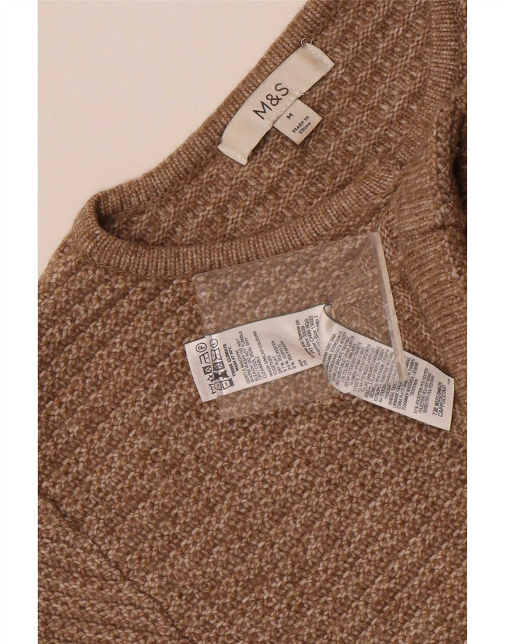 Marks & Spencer Damski sweter kardigan UK 14, średni brązowy poliester