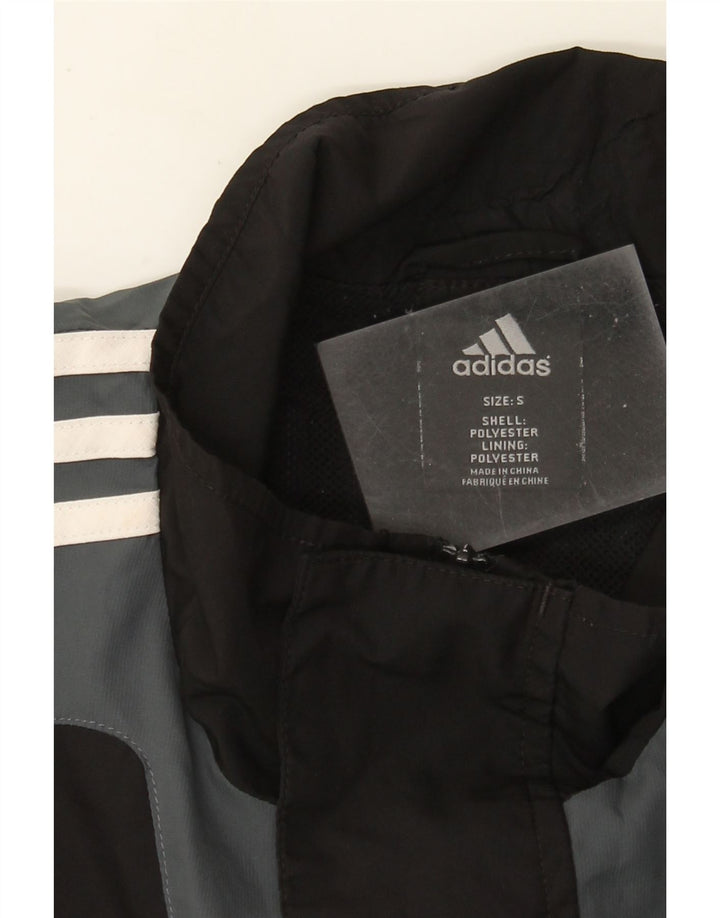 Adidas Męska kurtka Anorak UK 36 Mały czarny poliester z blokami kolorów