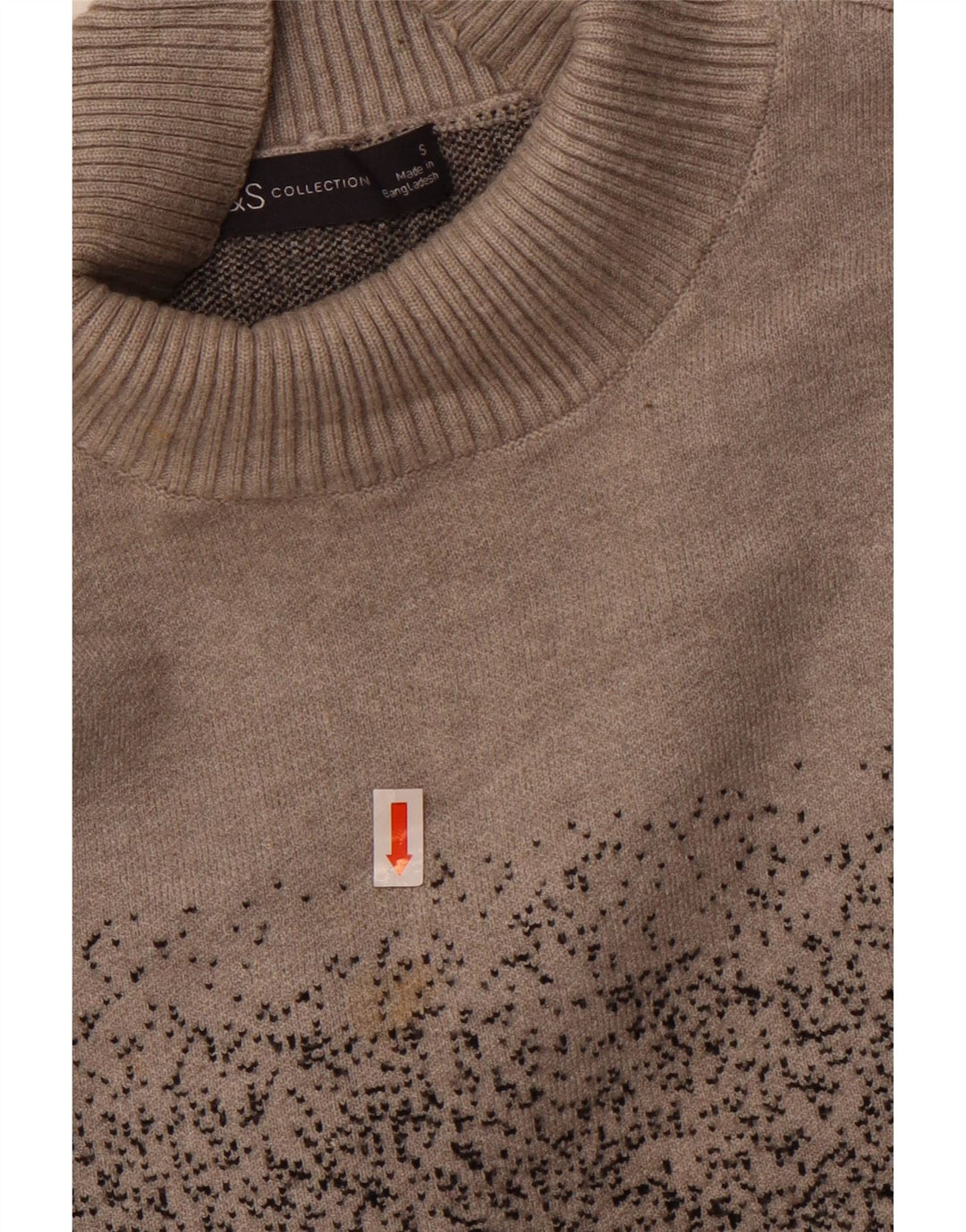 Marks & Spencer Damski sweter z golfem UK 10, mały, szary nakrapiany
