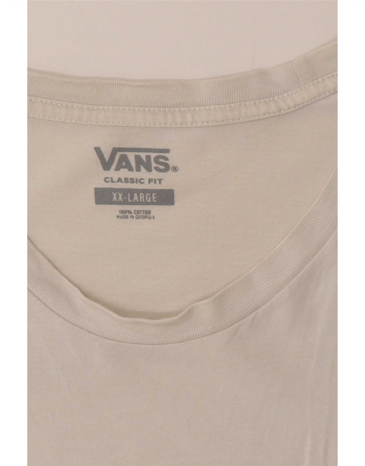 Męska koszulka t-shirt Vans Classic Fit, 2XL, biała, z blokami kolorów