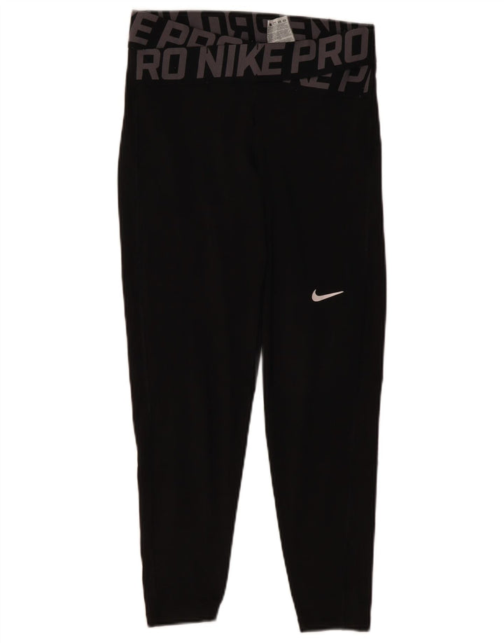 Damskie legginsy NIKE Dri Fit Graphic UK 10, małe, czarne, poliestrowe