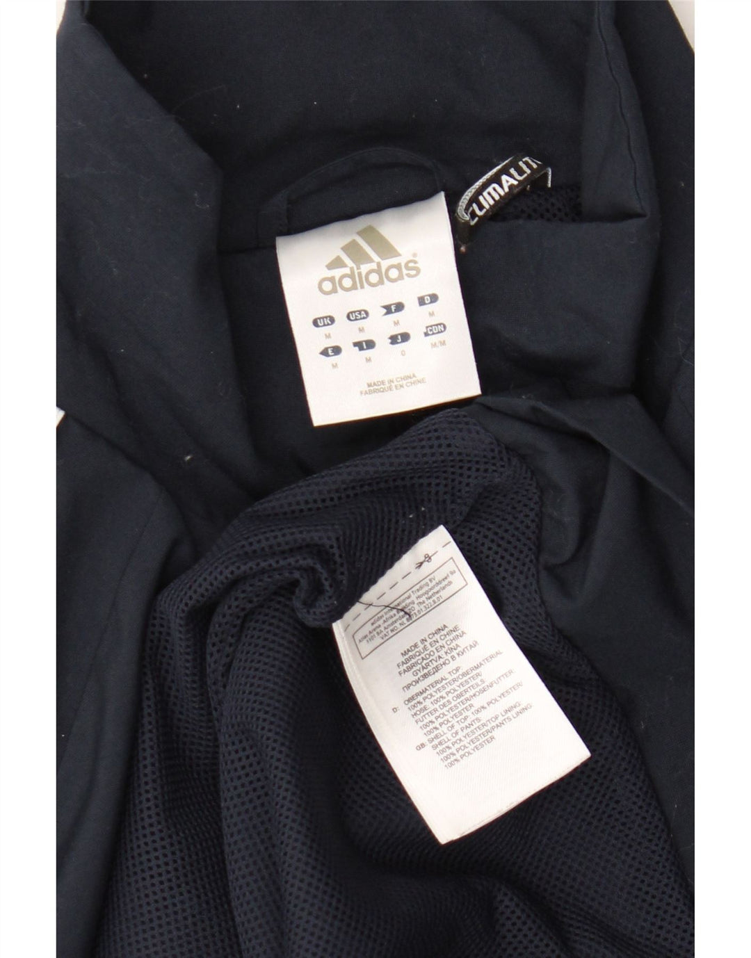 Adidas Męska kurtka dresowa Climalite, średnia granatowa, blok kolorów