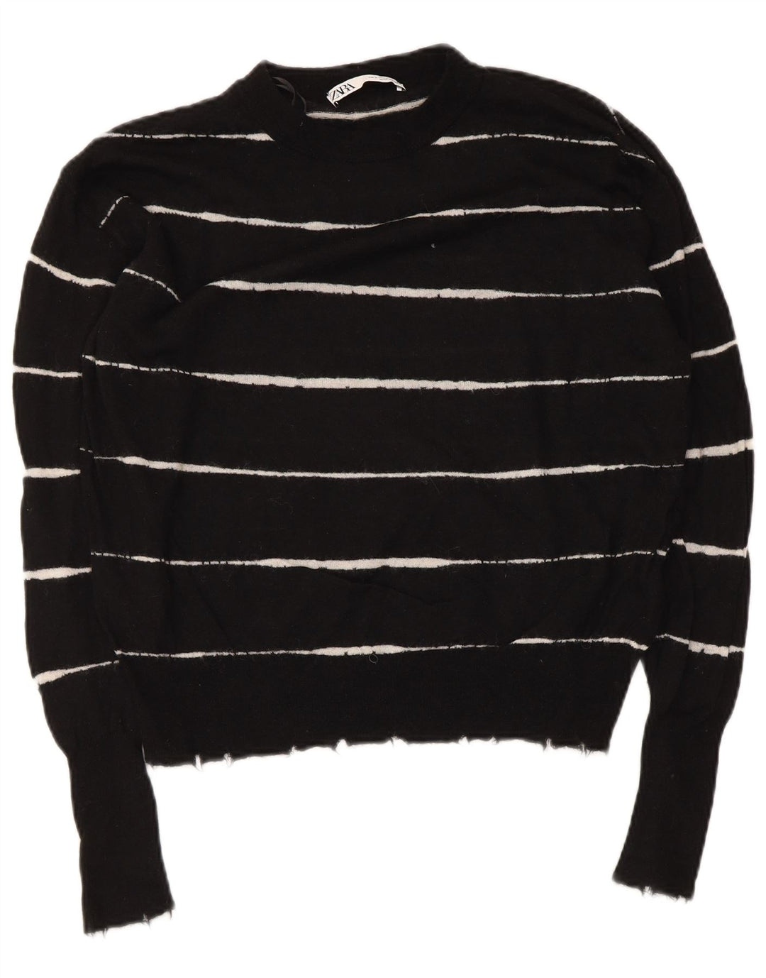 Damski sweter oversize z okrągłym dekoltem Zara UK 10 w małe czarne paski
