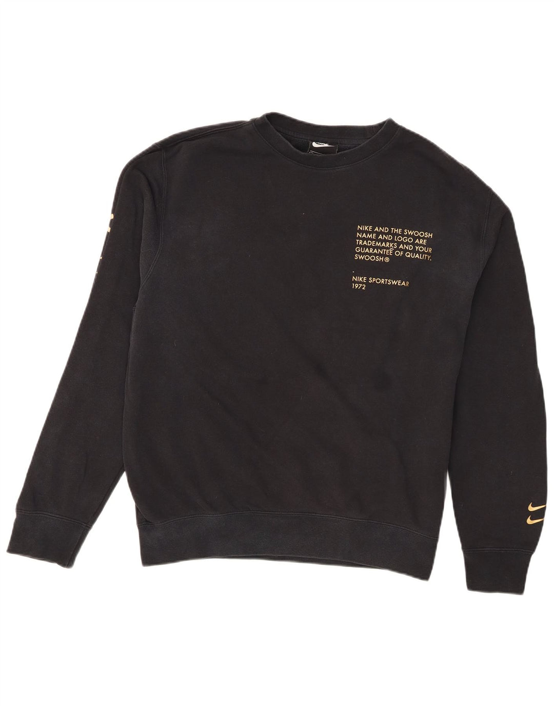 Męska bluza Nike Swoosh z grafiką, średnia czarna, bawełniana