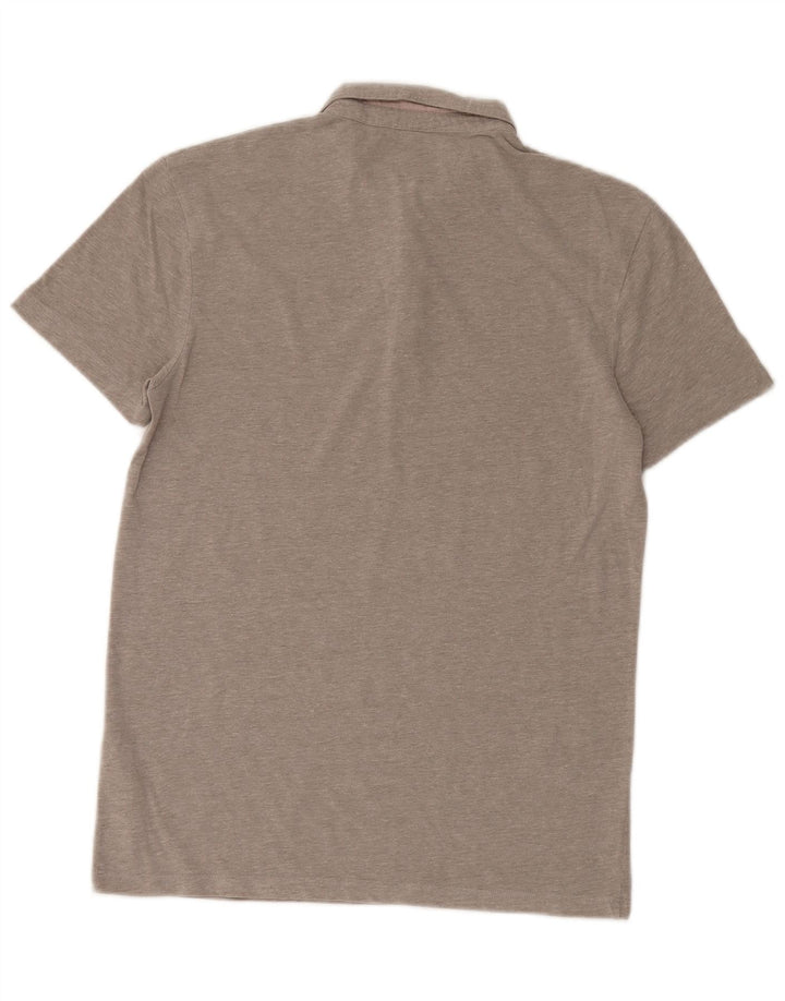 Męska koszulka polo All Saints, mała, szara, bawełniana w paski