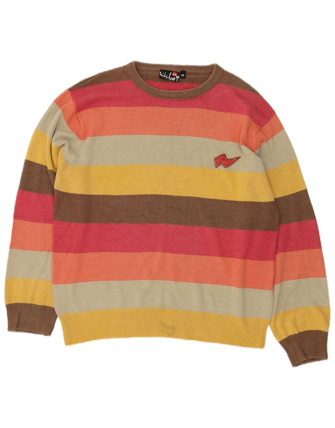 Męski sweter Quiksilver z dekoltem w łódkę, w średnie, wielokolorowe paski