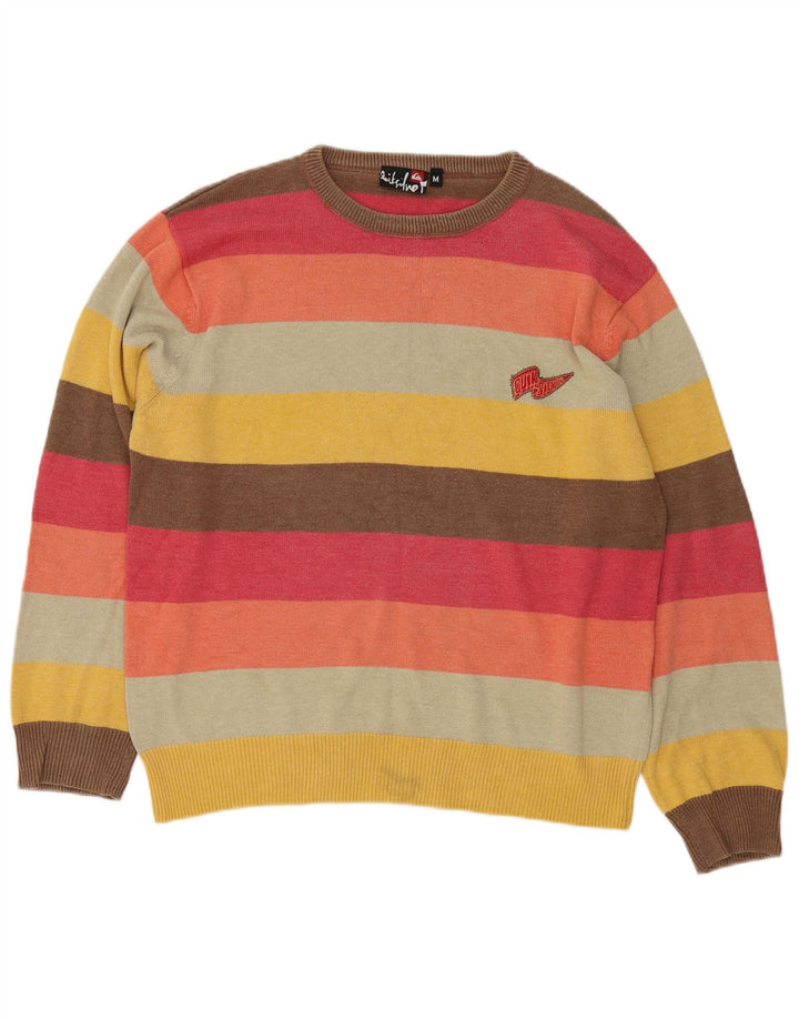 Męski sweter Quiksilver z dekoltem w łódkę, w średnie, wielokolorowe paski