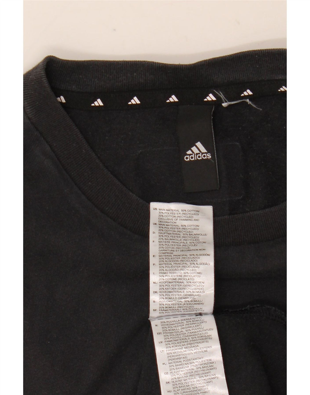 Męska koszulka z grafiką Adidas, średnia, czarna bawełna