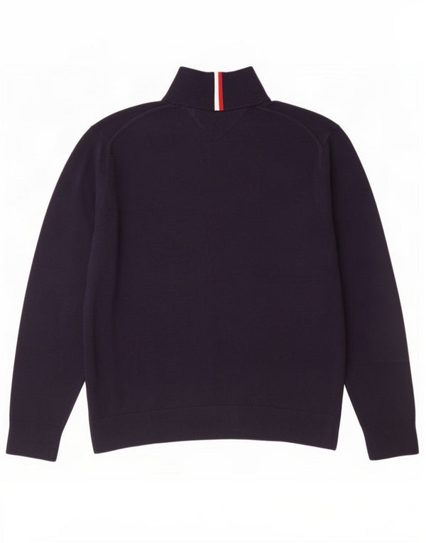 Tommy Hilfiger Męski sweter z zamkiem błyskawicznym XL, granatowy, bawełniany