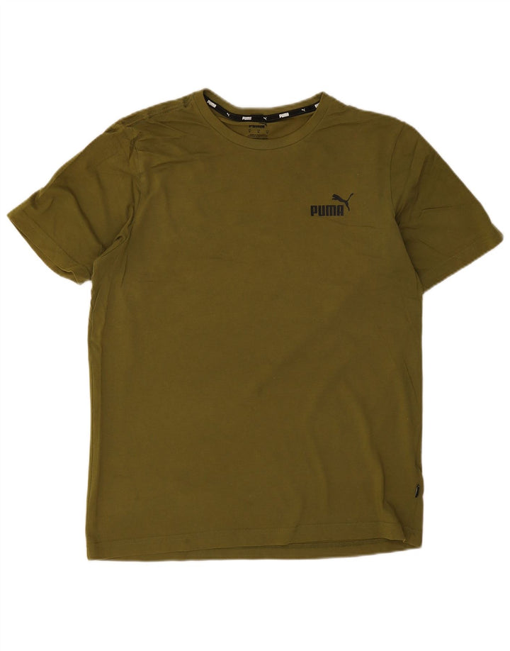 Męska koszulka z grafiką Puma, średnia, bawełniana khaki