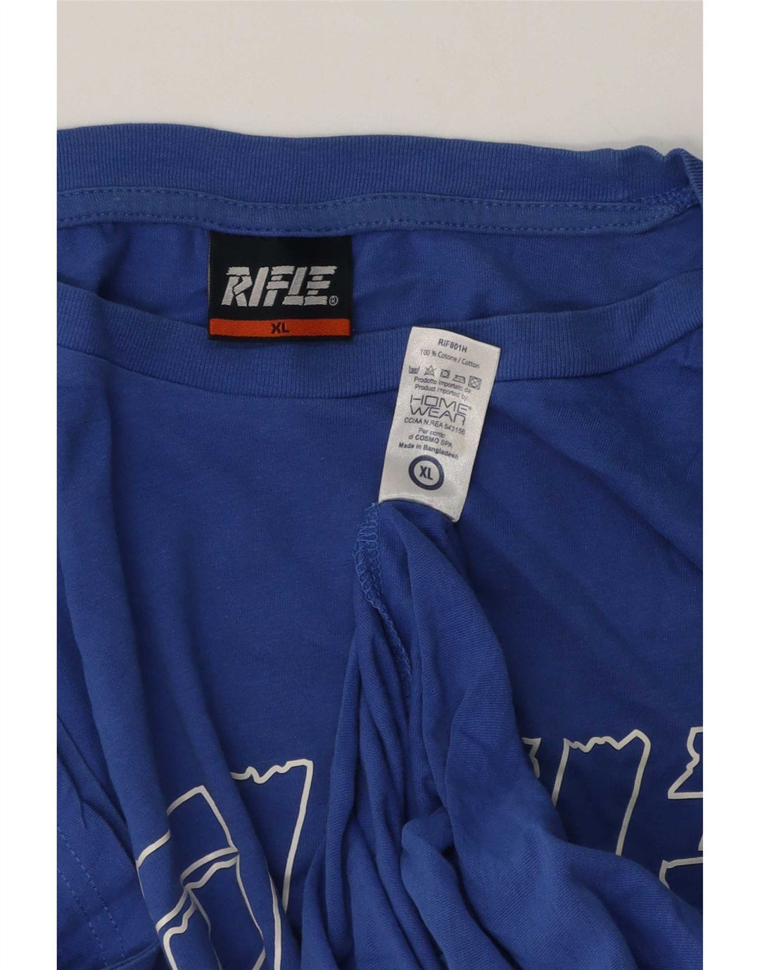 Męska koszulka z grafiką Rifle, góra XL, niebieska bawełna