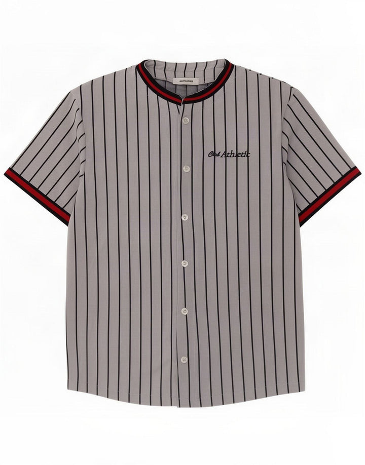 Jack & Jones Męska koszula z krótkim rękawem, małe, szare paski, poliester