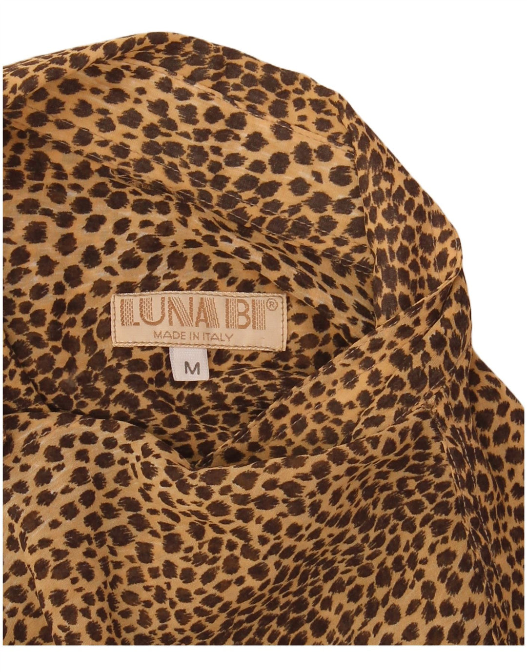 Damska koszula wojskowa VINTAGE UK 14 w kolorze średniobrązowym ze zwierzęcym nadrukiem