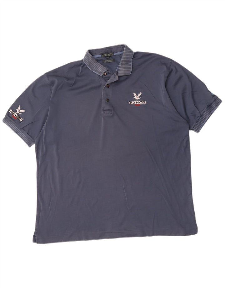 Męska koszulka polo Lyle & Scott, duża, granatowa, bawełniana