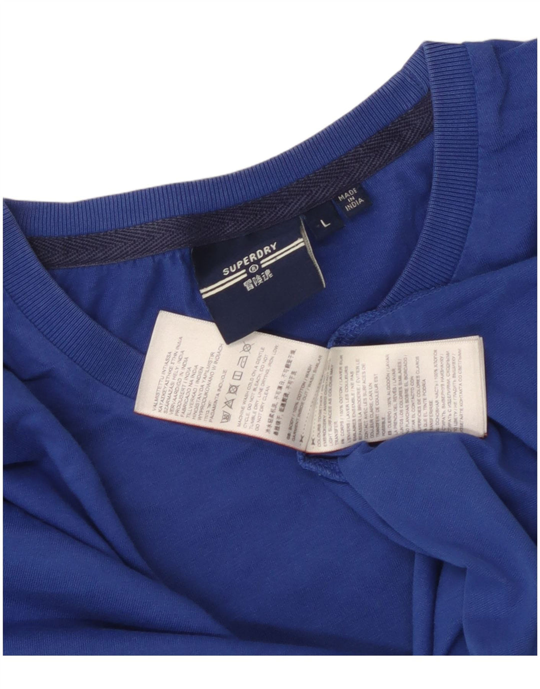 Męski T-shirt Superdry, duży, niebieski, bawełniany