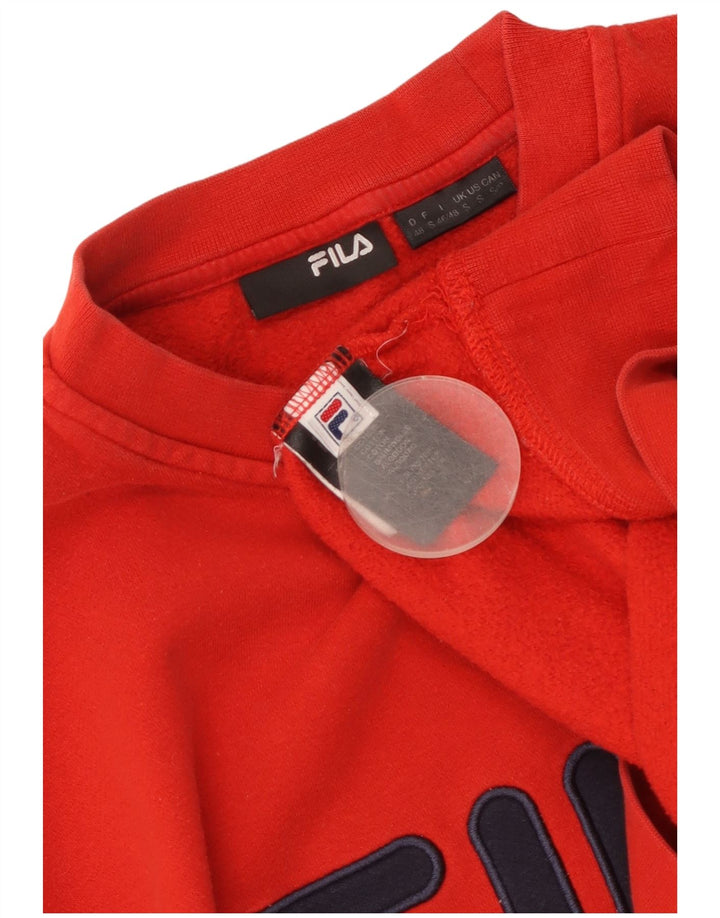 Męska bluza z grafiką Fila, mała, czerwona, bawełniana