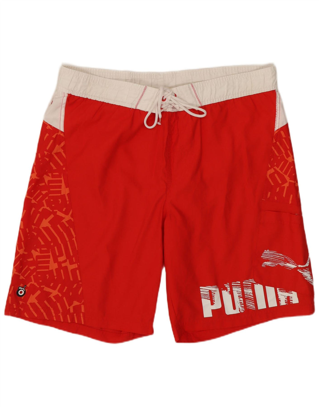 Męskie spodenki kąpielowe Puma z grafiką, poliester w kolorze średniej czerwieni