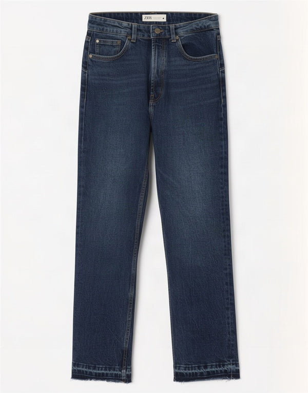 Zara Damskie proste dżinsy z wysokim stanem EU 36 XS W26 L27 Niebieskie bawełniane