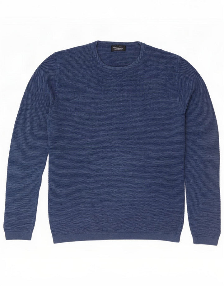 Męski sweter z okrągłym dekoltem Zara, średni granatowy