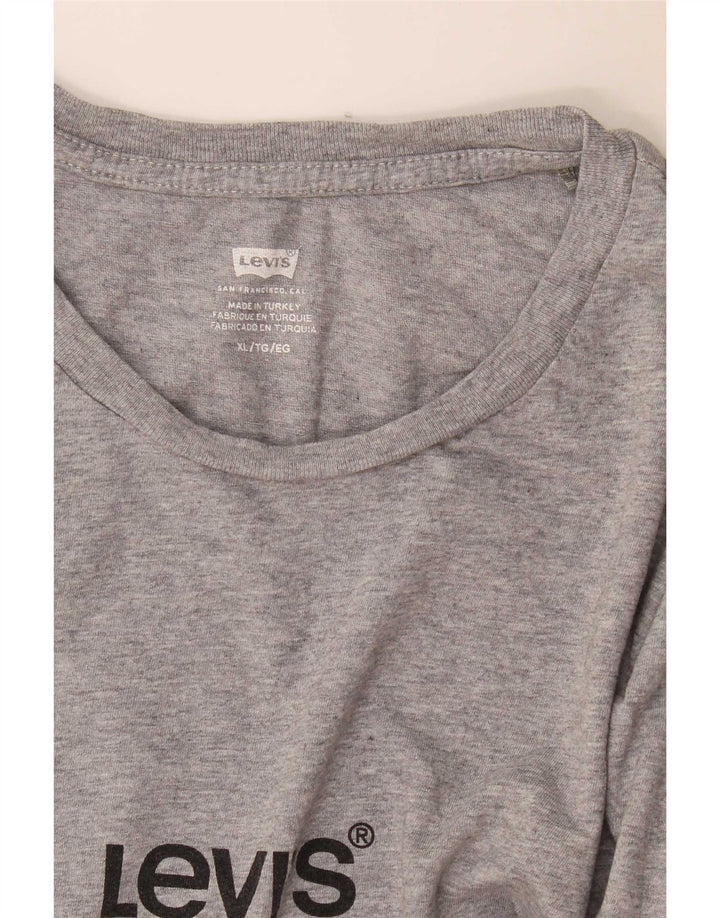 Męski T-shirt z grafiką Levi's Top XL, szary, nakrapiany