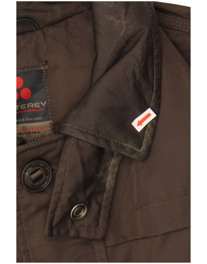 PEUTEREY Womens Windbreaker Coat UK 14 Medium Brown Polyester