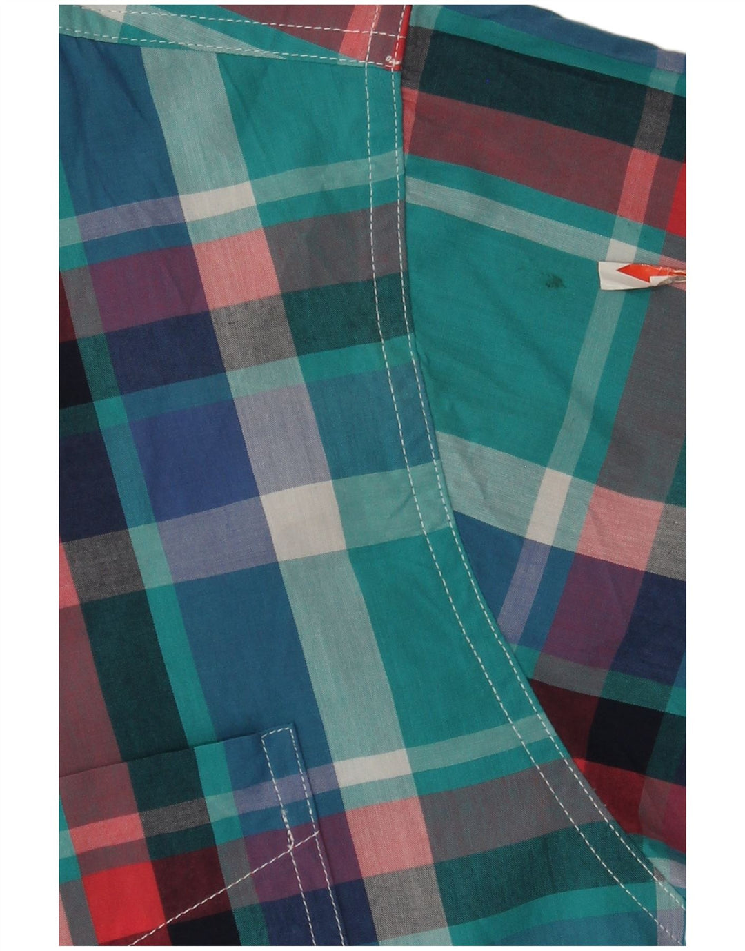 Męska koszula z krótkim rękawem Chaps, duża, 2XL, bawełniana w niebieską kratkę