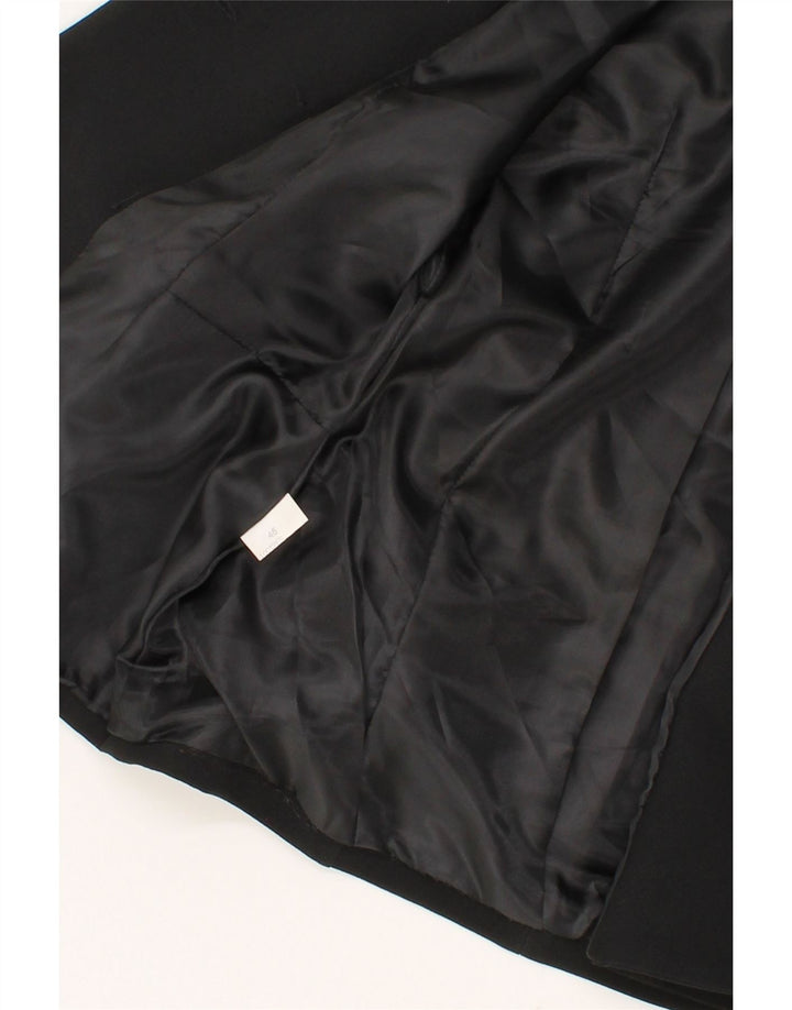 VINTAGE Womens Double Breasted Blazer Jacket IT 46 Large Black Polyester Vintage Vintage and Second-Hand Vintage from Messina Hembry 