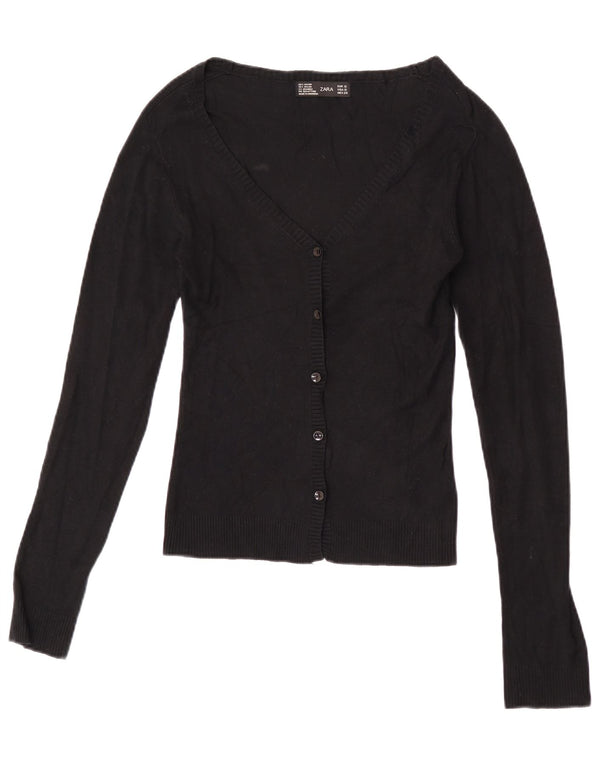 Sweter damski Zara Crop Cardigan UK 8 Small Black Rayon