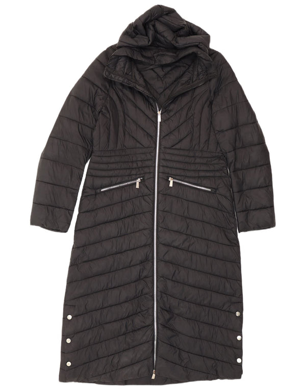 Karen Millen Womens Hooded Padded Coat UK 12 Medium Black Nylon