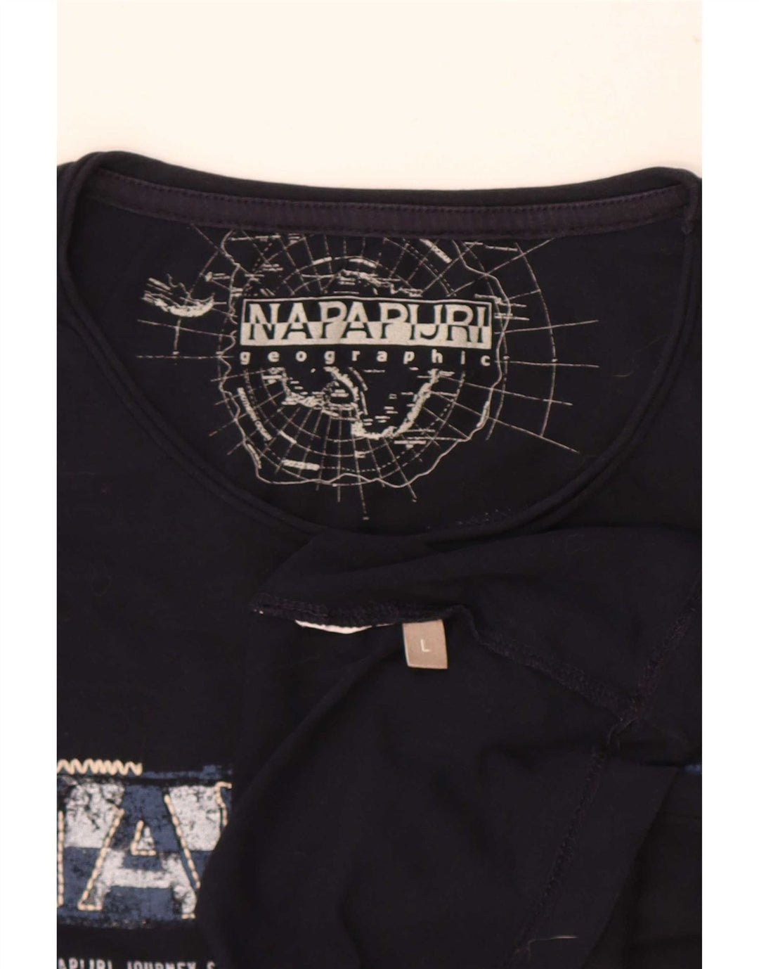 Męski T-shirt z grafiką Napapijri, duży, granatowy