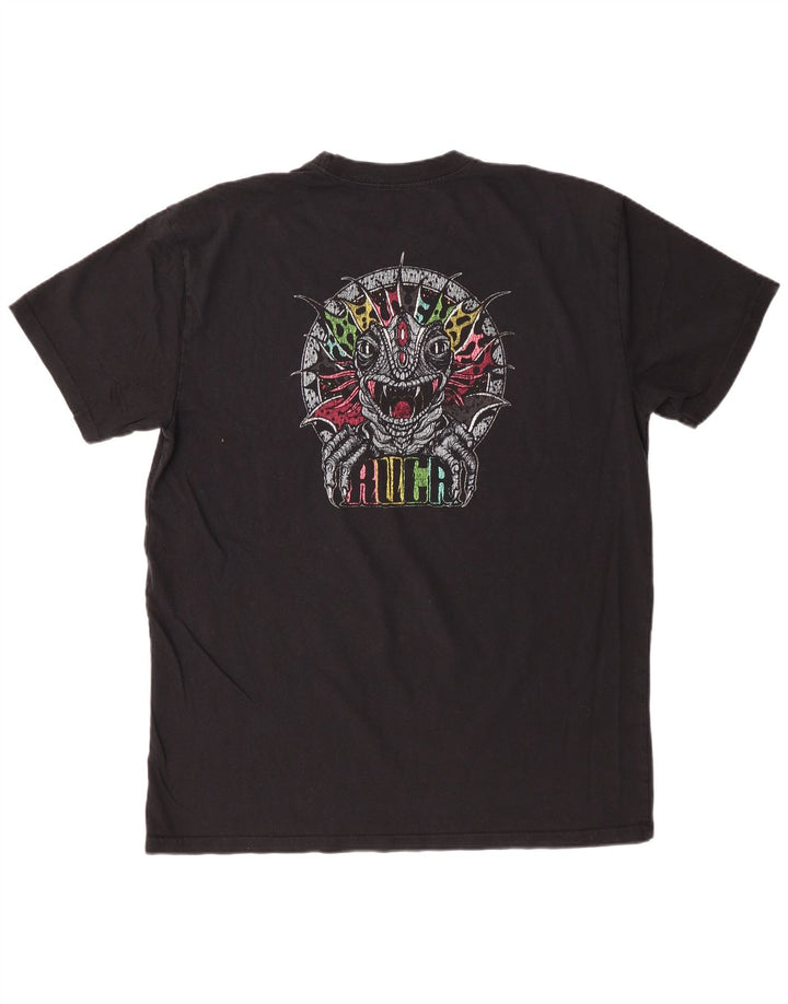 Męski T-shirt RVCA o swobodnym kroju z grafiką, duży, czarny