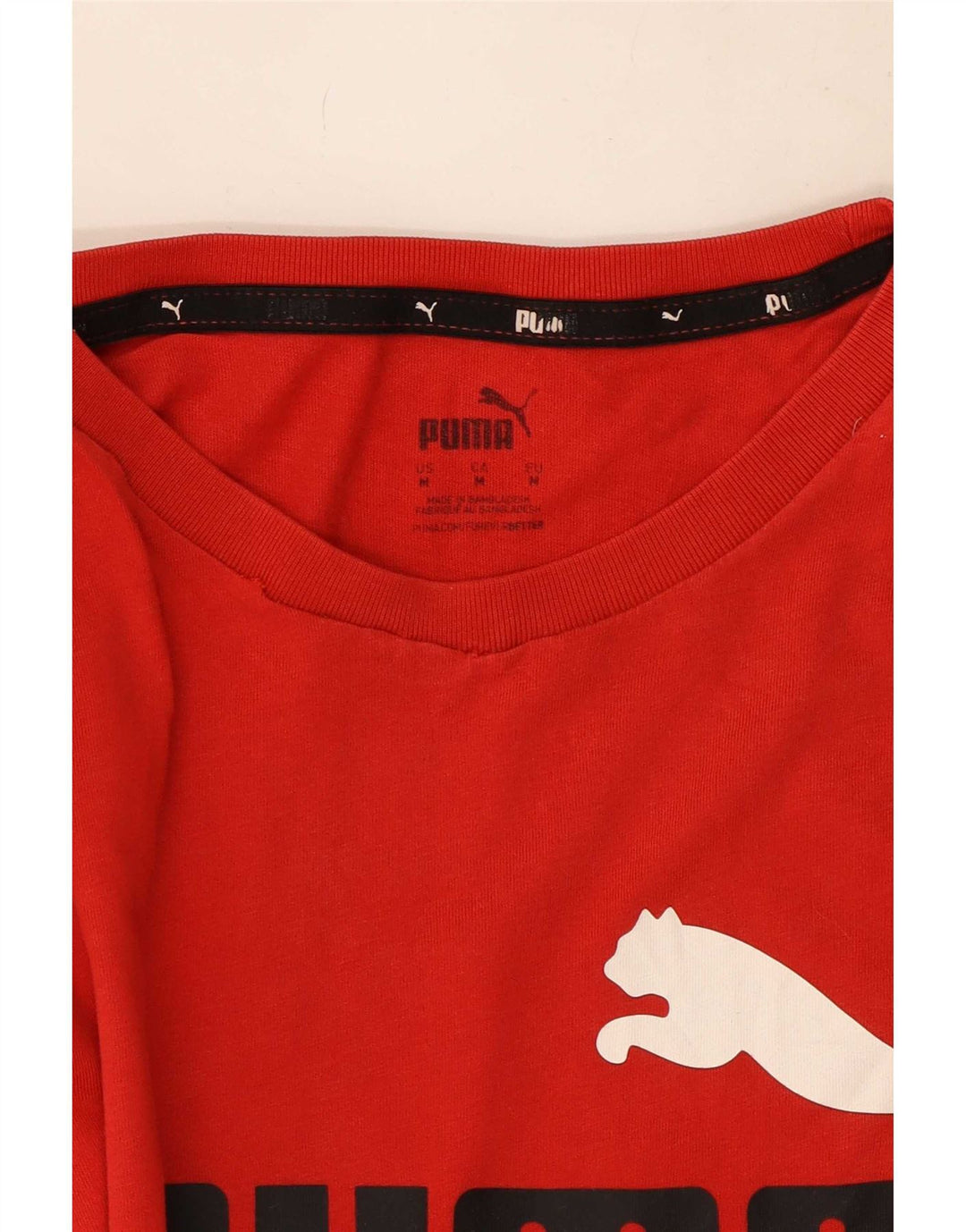 Męska koszulka z grafiką Puma, bawełniana, średnia czerwona