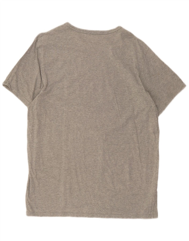 Męski T-shirt z grafiką Calvin Klein, duży, szary, bawełniany