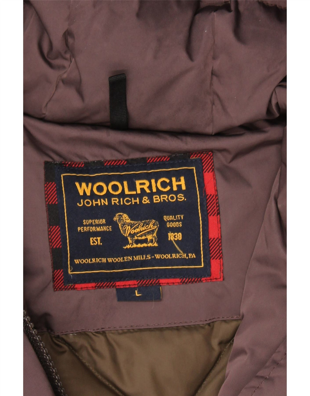 WOOLRICH Womens Hooded Windbreaker Jacket UK 16 Large Brown Vintage Woolrich and Second-Hand Woolrich from Messina Hembry 