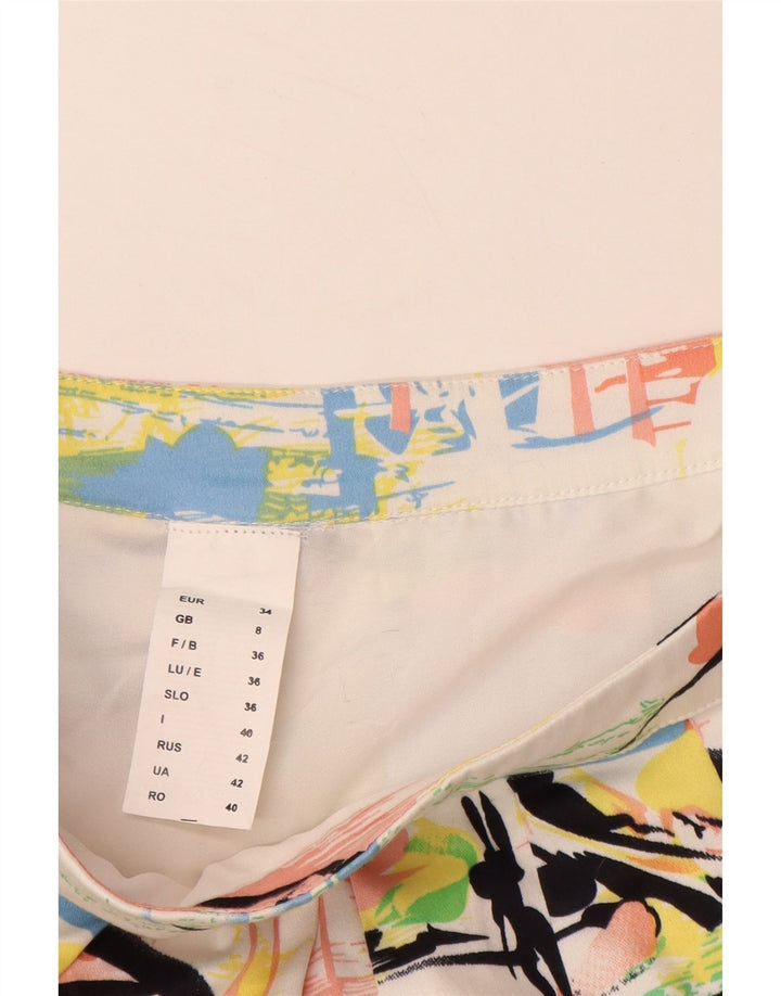 VINTAGE Damska mini spódniczka w abstrakcyjny wzór UK 8 Small W28 Wielobarwna