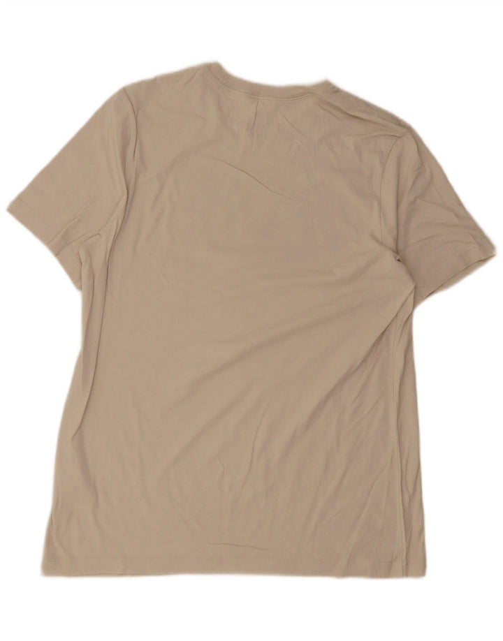 Męski T-shirt z grafiką Nike, duży, beżowy, bawełniany